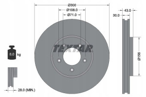 TEXTAR 92099003 Tarcza hamulcowa