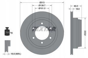 TEXTAR 92091600 Tarcza hamulcowa