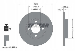 TEXTAR 92071903 Tarcza hamulcowa