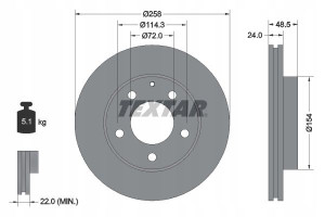 TEXTAR 92062000 Tarcza hamulcowa