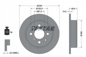 TEXTAR 92060800 Tarcza hamulcowa