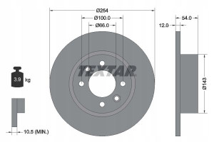 TEXTAR 92051500 Tarcza hamulcowa