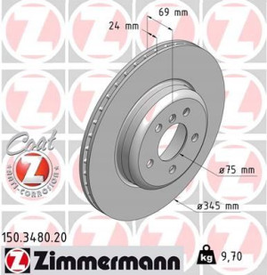 ZIMMERMANN 150.3480.20 Tarcza hamulcowa