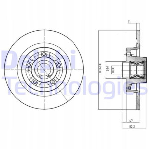 DELPHI BG9027RS Tarcza hamulcowa