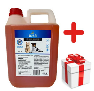 LAB V Olej z łososia dla psów i kotów 5000ml + NIESPODZIANKA DLA KOTA GRATI