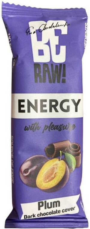 Baton Energy Plum śliwka w ciemnej czekoladzie 40 g BeRAW!