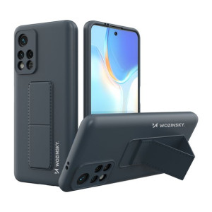 Kickstand silikonowe etui z podstawką etui Xiaomi Poco M4 Pro 5G granatowe