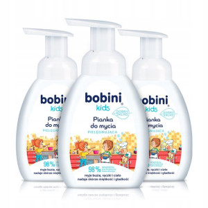 Bobini Kids Pielegnująca Pianka do Mycia 300ml x3
