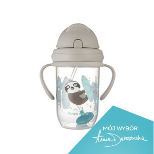 Canpol babies kubek niekapek z rurką i odważnikiem 270ml EXOTIC ANIMALS 6M+