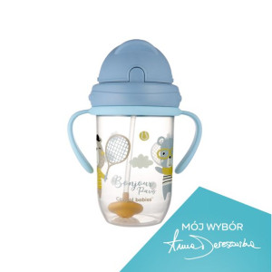 Canpol babies kubek niekapek z rurką i odważnikiem 270ml BONJOUR PARIS 6M+