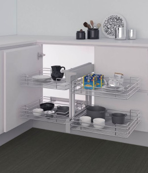 Kosz narożny uniwersalny 500 COMPACT CORNER chrom INOXA