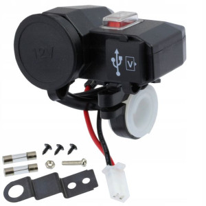 Gniazdo Ładowania 12v + 2x Usb Na Motocykl Skuter