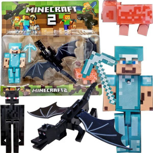 MINECRAFT Duży Zestaw Figurek + Akcesoria