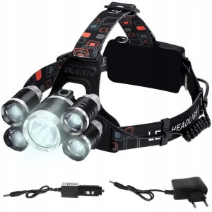 Czołówka Lampka Latarka Czołowa 5led Cree T6 Mocna