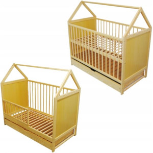 Łóżeczko tapczanik 2w1 Jaś domek 1 szuflada 120x60