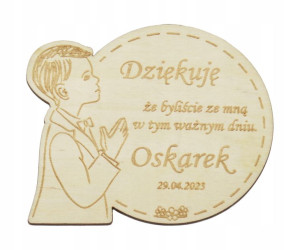 Magnes dla gości Komunia Święta pamiątka grawer