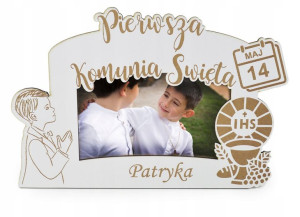 RAMKA na zdjęcie PIERWSZA KOMUNIA ŚWIĘTA pamiątka_