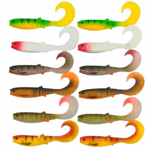 Zestaw 12szt. Savage Gear Cannibal Curltail 10cm
