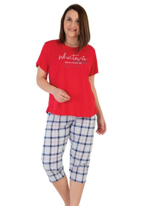 Piżama Damska Vienetta bawełna +Size 2XL krótki rękaw