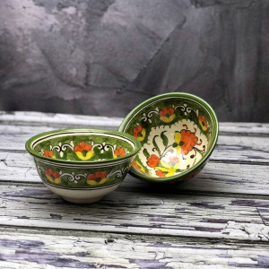 Czarka ceramiczna ręcznie zdobiona „Zielony ogródek” 200ml