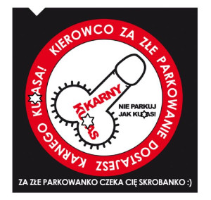 Naklejki Karny Ku*as Za Złe Parkowanie 100szt