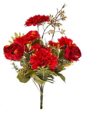 Bukiet Róża Dalia MIX  L9-24 (44 cm) 6 kolorów Czerwony