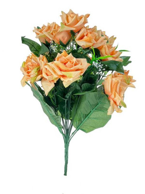 Bukiet róż x 15 KD44 6 kolorów (44 cm) Pomarańczowo/Zielony