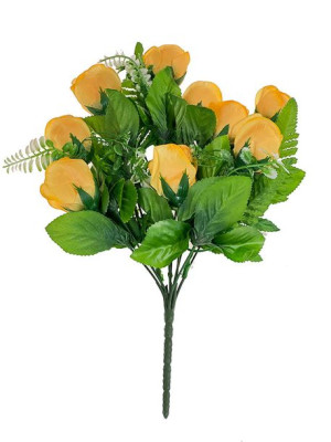 Bukiet róż na paproci 1525 Różne kolory (50cm) Żółty