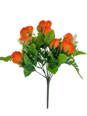 Bukiet róż na paproci 1525 Różne kolory (50cm) Pomarańczowy ciemny