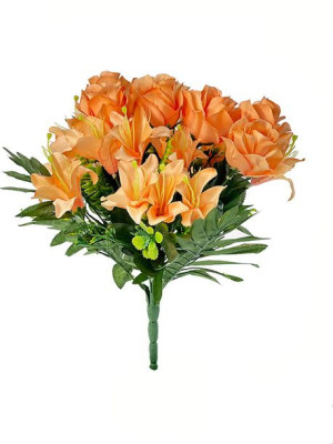 Bukiet mieszany Róża/Lilia L342B (33cm) Pomarańczowy