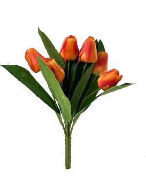 Tulipan Bush bukiet  x 9  J159A (30 cm) #6 Pomarańczowy Ciemny