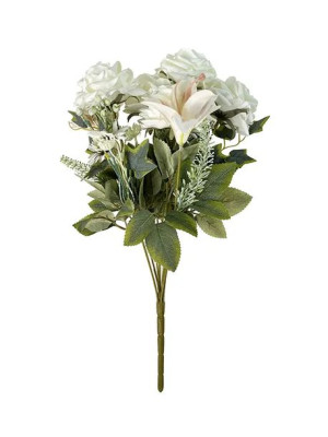 Bukiet mieszany róża lilia E663 (39 cm) Ecru #5