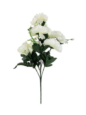 Bukiet jaskrów z paprocią A079 (50 cm) Biały #1