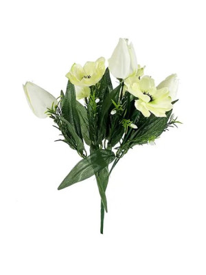 Bukiet mieszany Tulipan Anemon M755 (32 cm) Biały #1