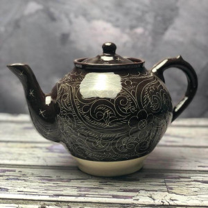Duży czajnik ceramiczny ręcznie wykonany „Kora drzewa” pojemność 1600ml