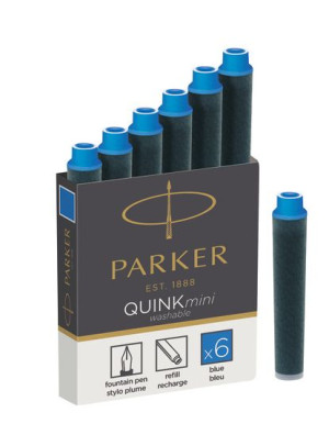 Naboje atramentowe niebieskie mini 6szt. Parker
