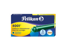 Naboje atramentowe Pelikan 4001 ciemnozielone długie (5 szt)