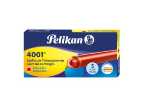 Naboje atramentowe Pelikan 4001 czerwone długie (5szt)