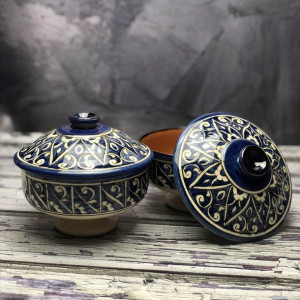 Cukiernica ceramiczna ręcznie wykonana „Atramentowe serce 1”-11,5cm