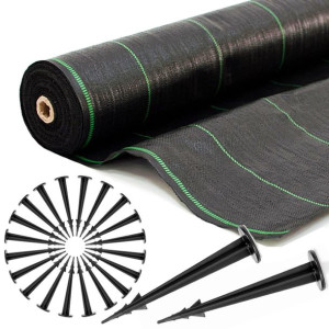 Agrotkanina  0,8x50 m 100g/m2 + 50 kołków mocujących