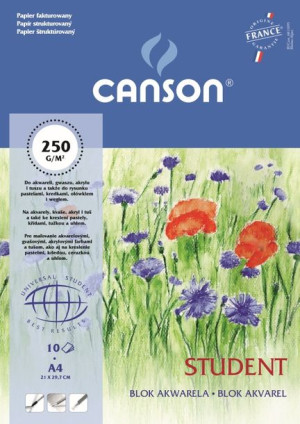 Blok akwarelowy Student A4/10k. Canson 250g