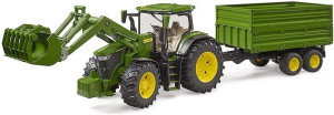 Bruder Traktor John Deere 7r Ładowarka+przyczepa