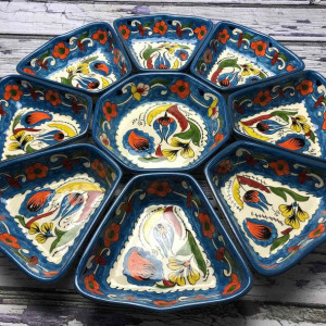 Zestaw salaterek ceramicznych ręcznie malowanych „Polna łąka 1” - 32cm