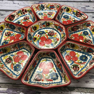 Zestaw salaterek ceramicznych ręcznie malowanych „Owocowa energia” - 32cm