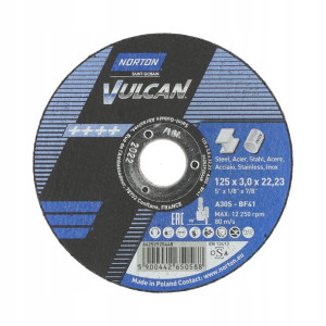 Tarcza Do Cięcia Metalu Norton Vulcan 125*3,0