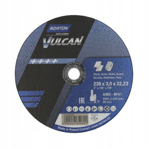 Tarcza Do Cięcia Metalu Norton Vulcan 230*3,0 Inox