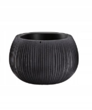 Doniczka Beton Bowl+wkład Dkb240 Czarny Beton 24cm