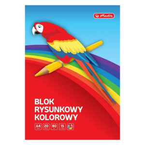 Blok rysunkowy A4/20k 80g kolorowy Herlitz
