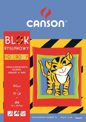 Blok rysunkowy Canson A4/10k. 80g. kolorowy