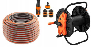 Neo Wąż Ogrodowy 1/2 X 50m 4-warstwy+złączki+wózek